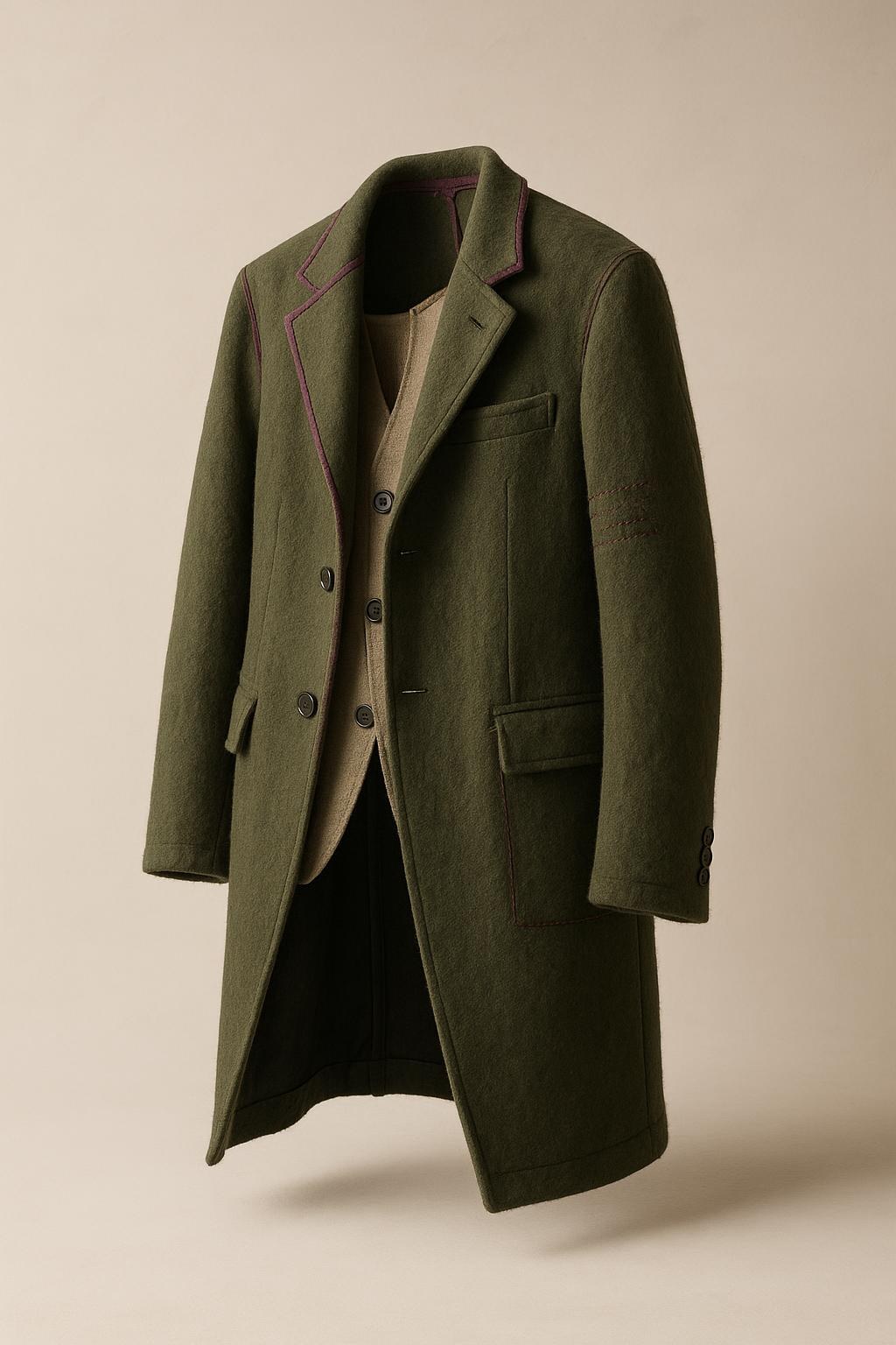 Deconstructed Wool Overcoat
